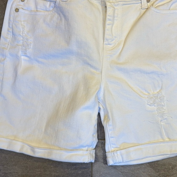 Liverpool Women's White Distressed Denim Shorts - Picture 4 of 5